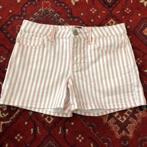 Girls Striped Denim Shorts